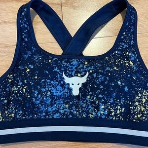 UNDER ARMOUR Mid Support PROJECT ROCK Fitness Gym Sports BRA Womens XS